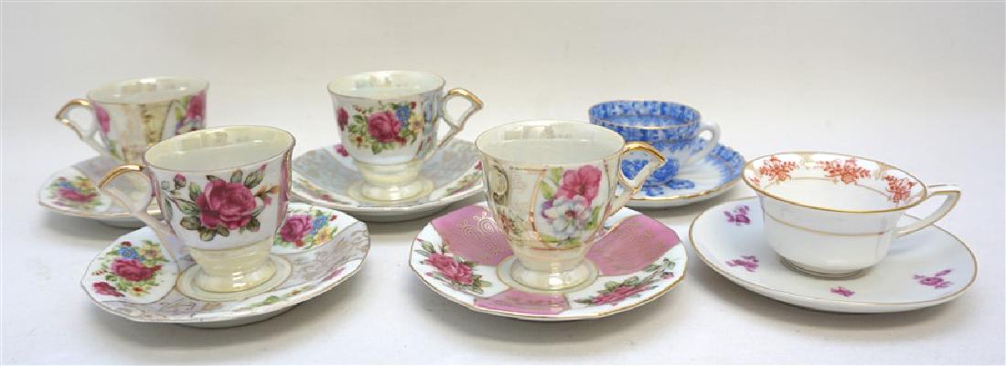 6PC SET PORCELAIN TEACUPS & SAUCERS (1 of 10)