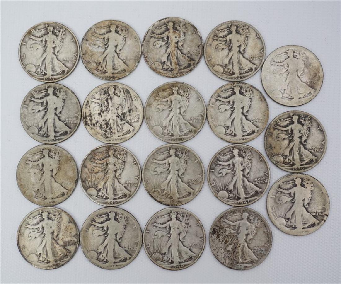 19 WALKING LIBERTY HALF DOLLARS- VARIOUS YEARS (1 of 3)