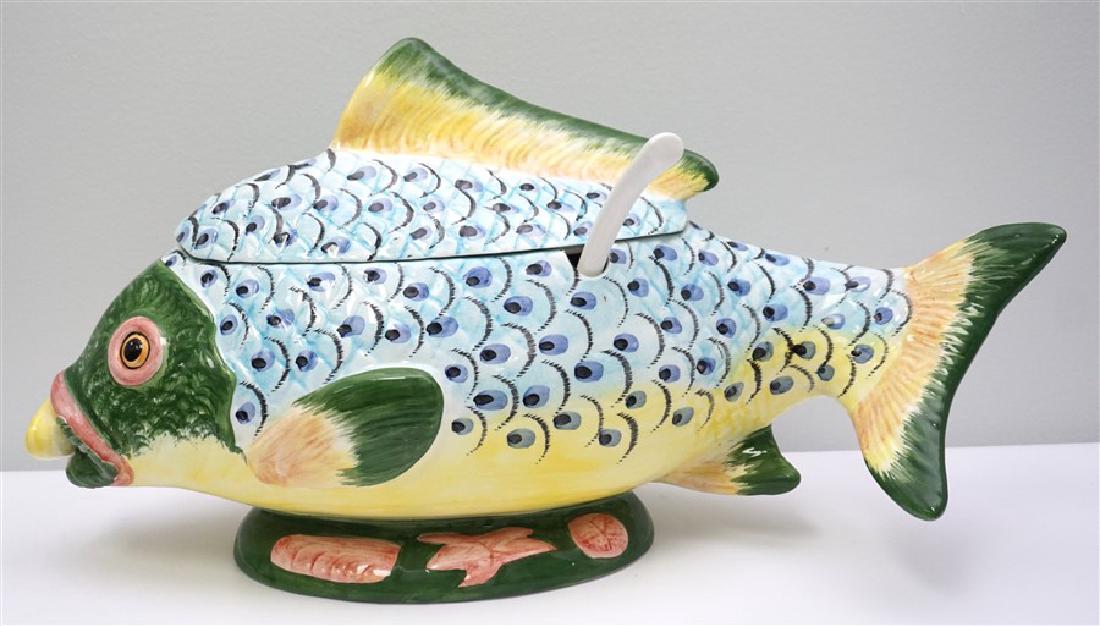 ITALIAN HP LARGE FISH TUREEN & LADLE (1 of 7)