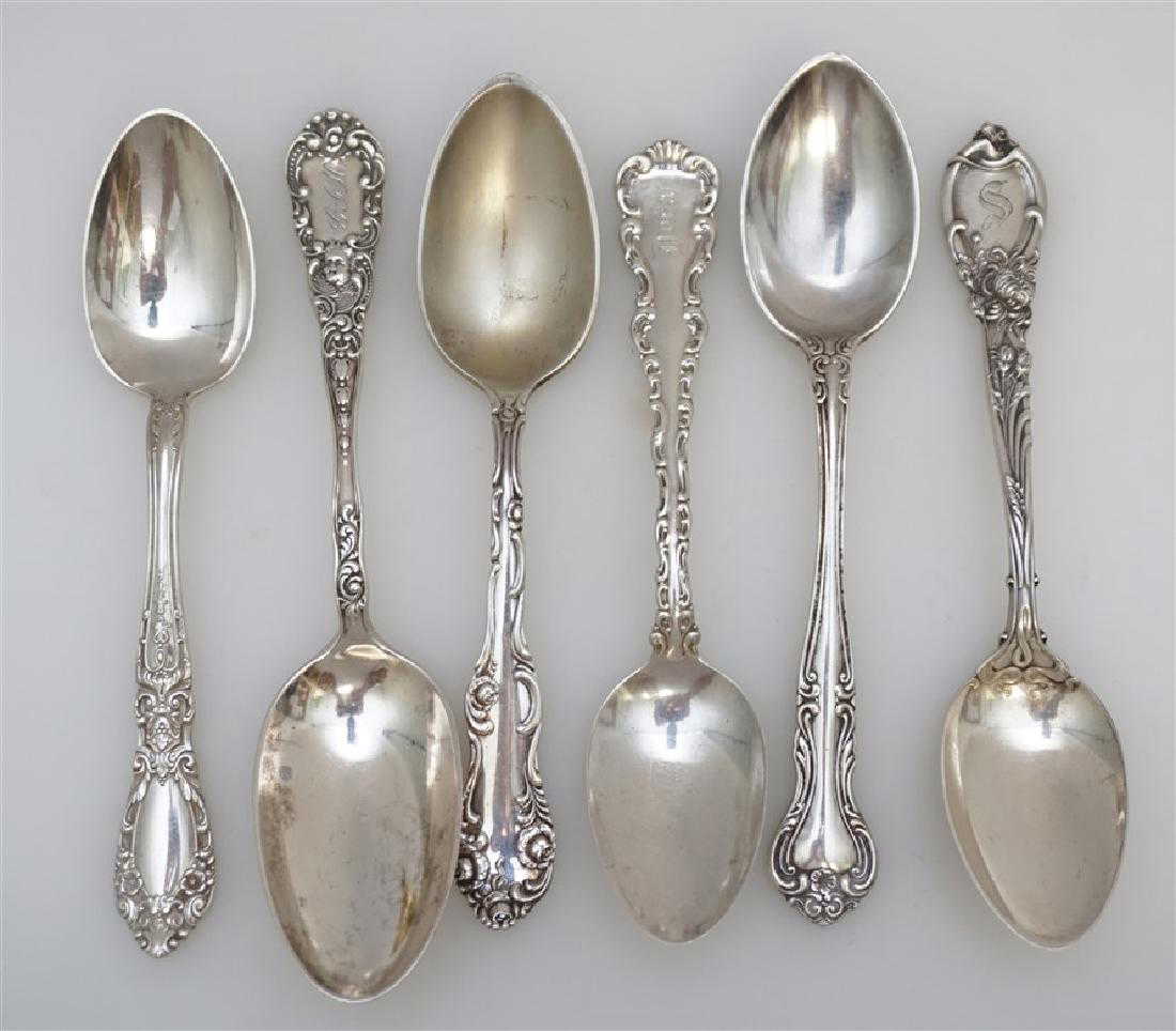 6 antique sterling ornate