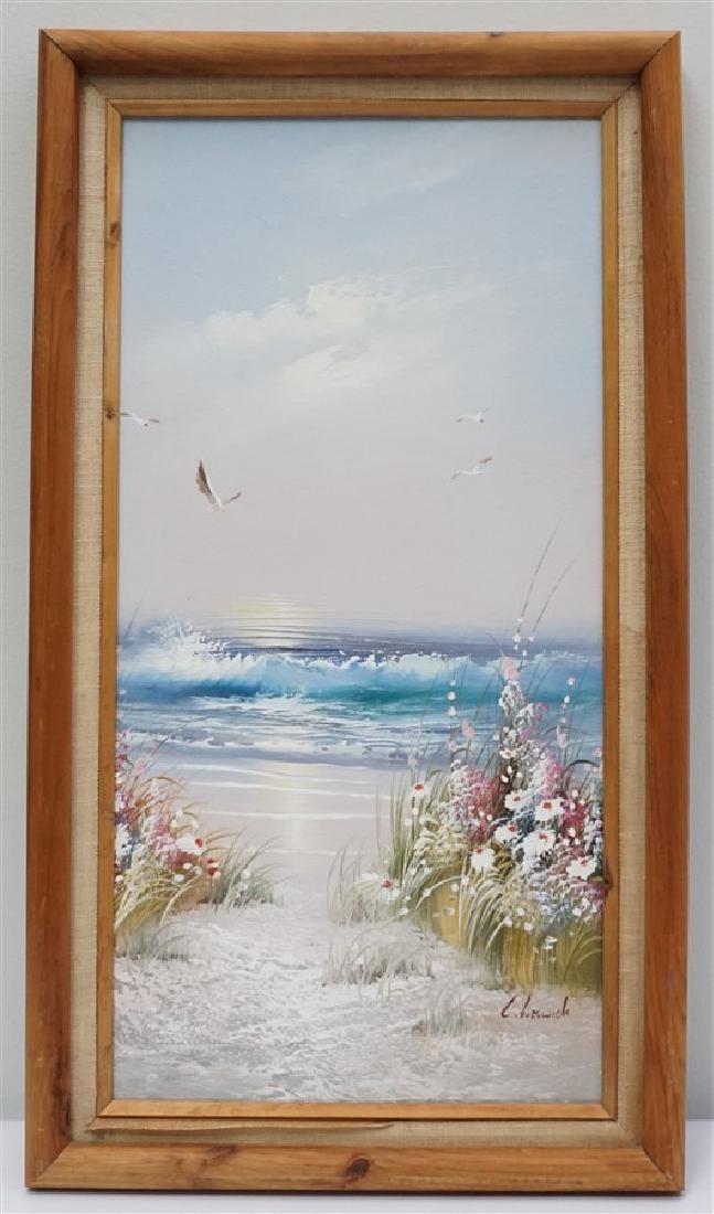 L. KESWICK OIL ON CANVAS COASTAL PAINTING