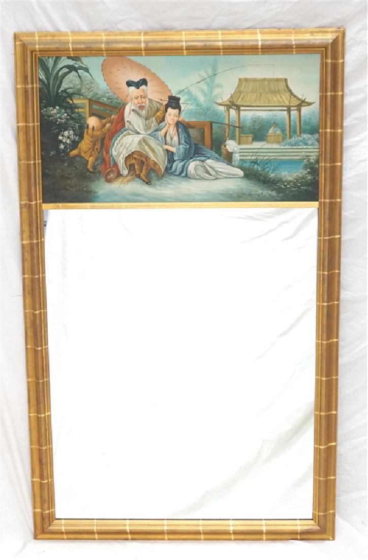CHINOISERIE TRUMEAU HAND PAINTED MIRROR (1 of 9)