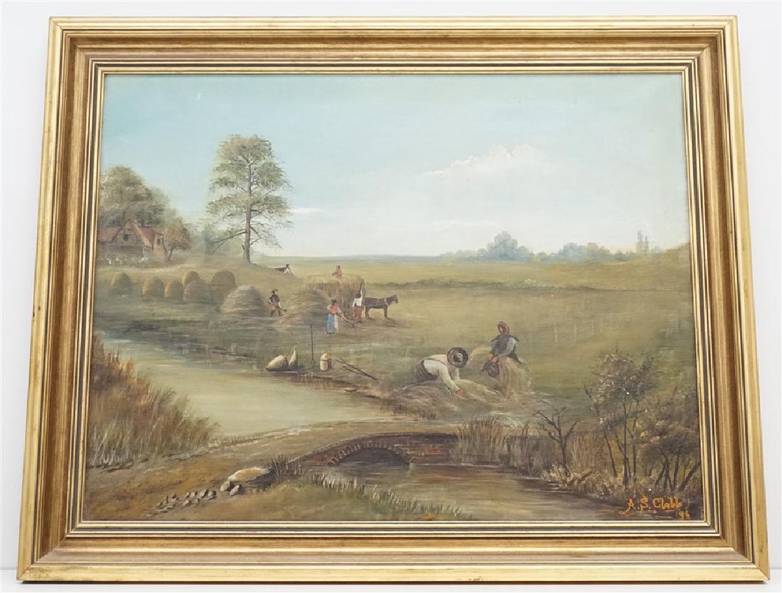 19th c. ENGLISH OIL ON CANVAS HARVEST (1 of 6)