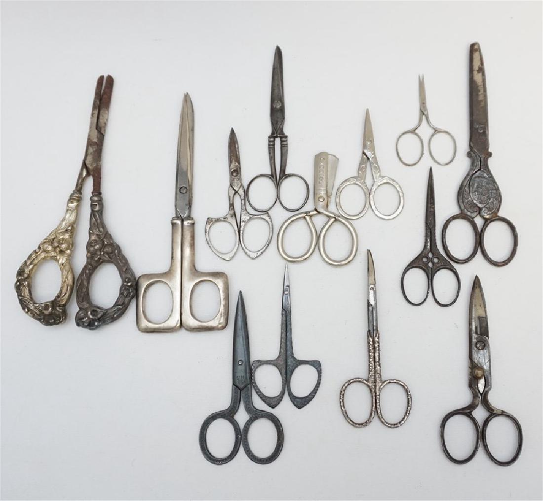 13 ANTIQUE / VINTAGE SCISSORS STERLING