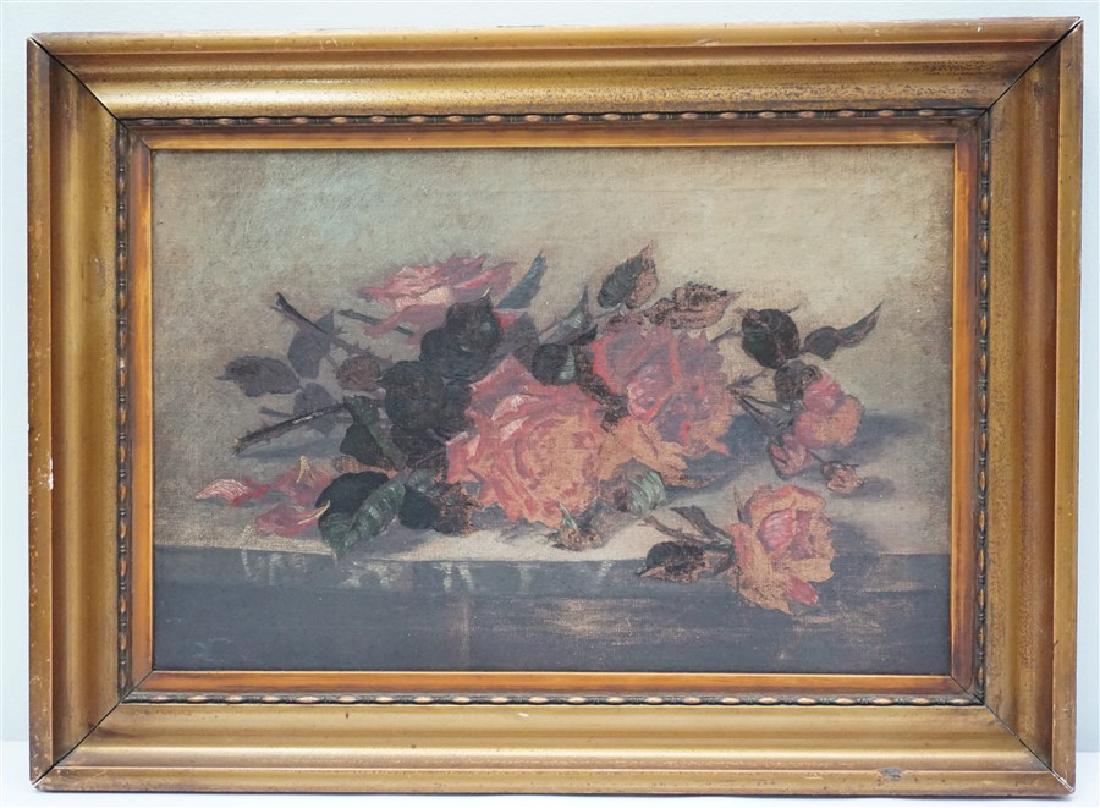 ENGLISH OIL ON CANVAS STILL LIFE (1 of 8)