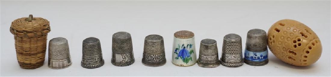 10 PC THIMBLES & CASES -STERLING (1 of 6)