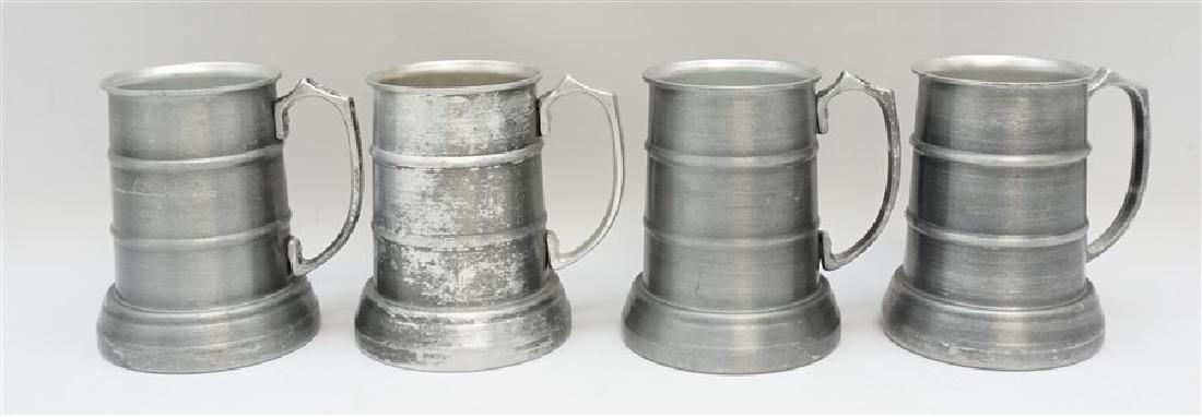 4 VINTAGE ALUMINUM CLEAR STEINS (1 of 8)