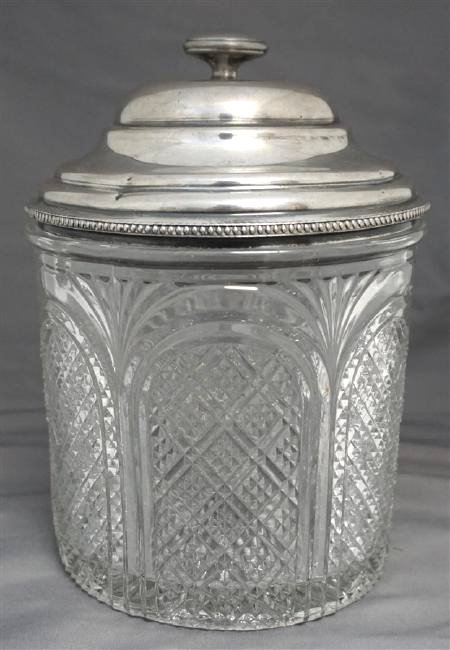EAPG DIAMOND POINT BISCUIT / CRACKER JAR (1 of 8)