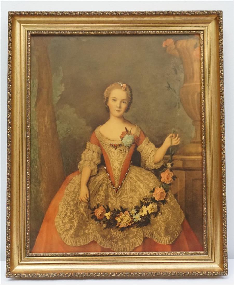 VINTAGE GILT WOOD FRAMED PRINT (1 of 5)