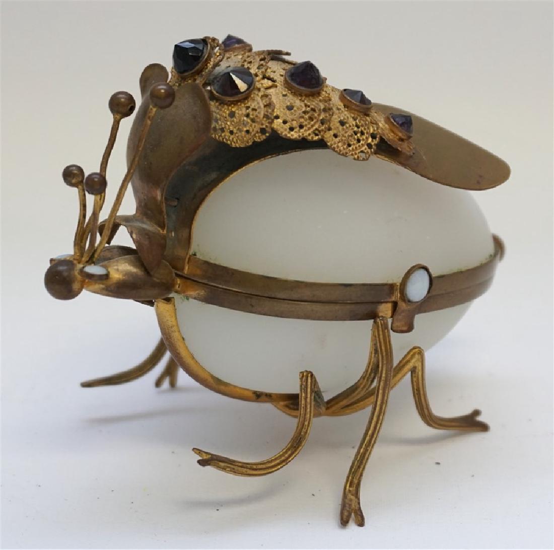 FRENCH OPALINE GLASS JEWELED INSECT BOX (1 of 6)