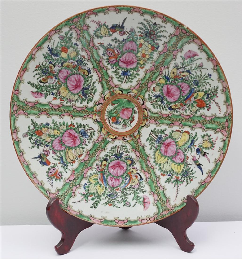 CHINESE EXPORT LARGE ROSE CANTON CHARGER (1 of 7)