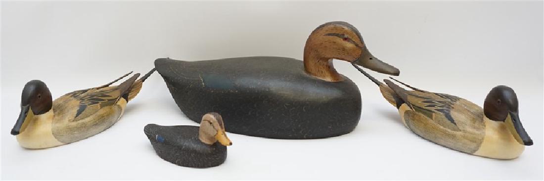 4 SIGNED CARVED DUCK DECOYS - BURNS & MORGAN (1 of 9)
