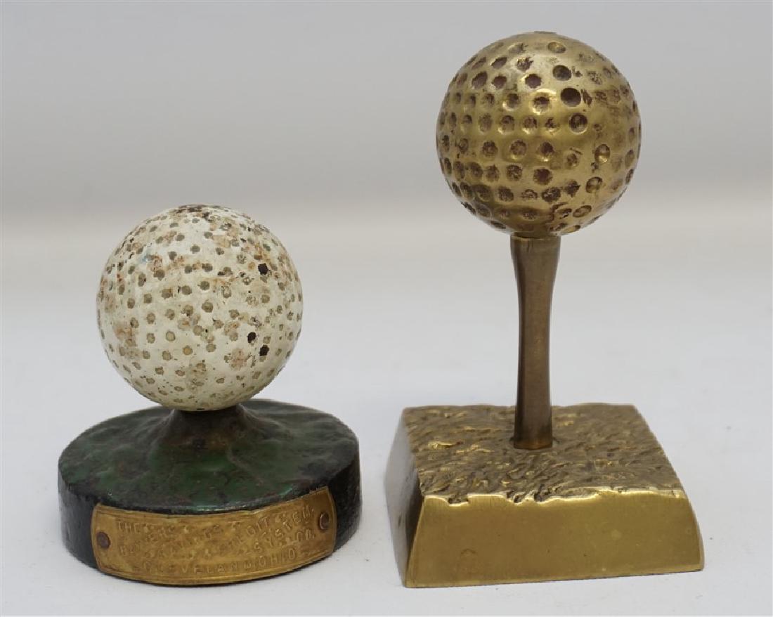 2 GOLF BALL PAPERWEIGHTS - DICKY GRABLER CAST IRON (1 of 7)