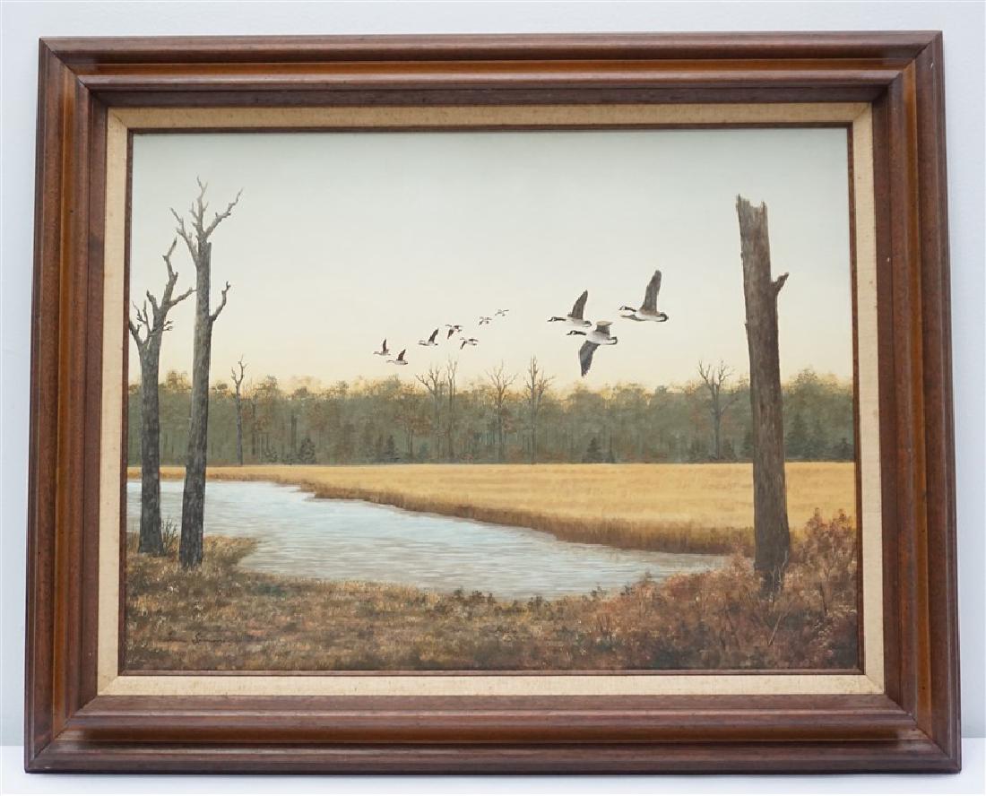 OIL ON BOARD CANADIAN GEESE DORIS M. SIMMONS (1 of 7)