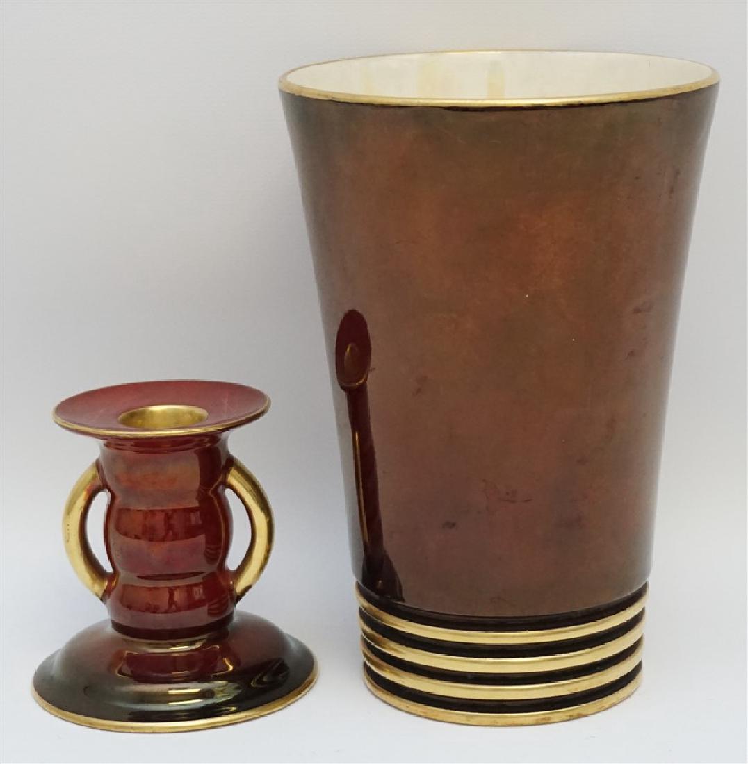 CARLTON WARE ROUGE ROYALE VASE & CANDLE (1 of 6)