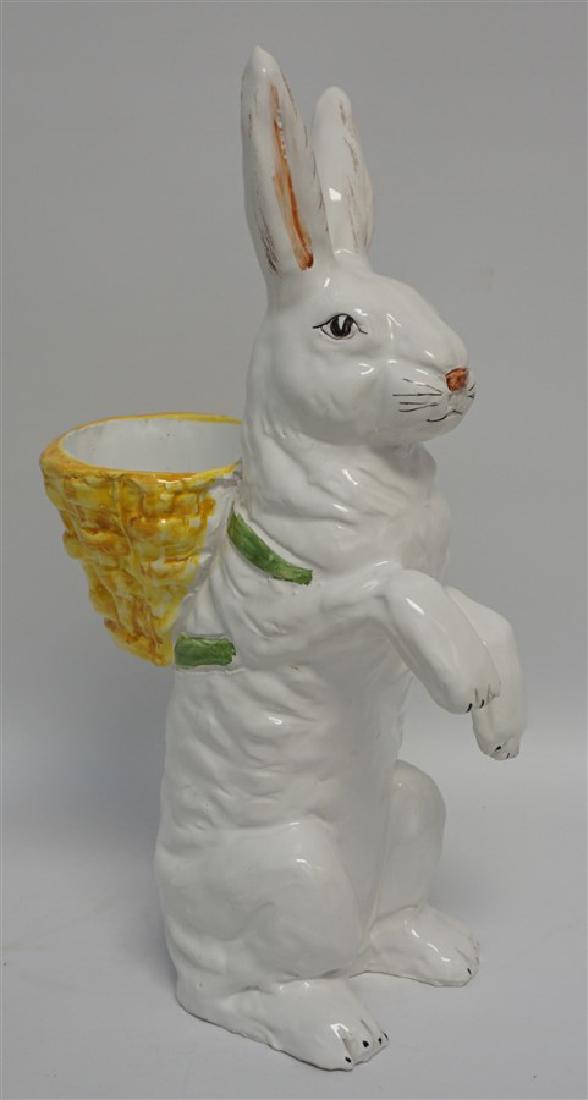 VINTAGE MAJOLICA RABBIT POTTERY FIGURE (1 of 10)