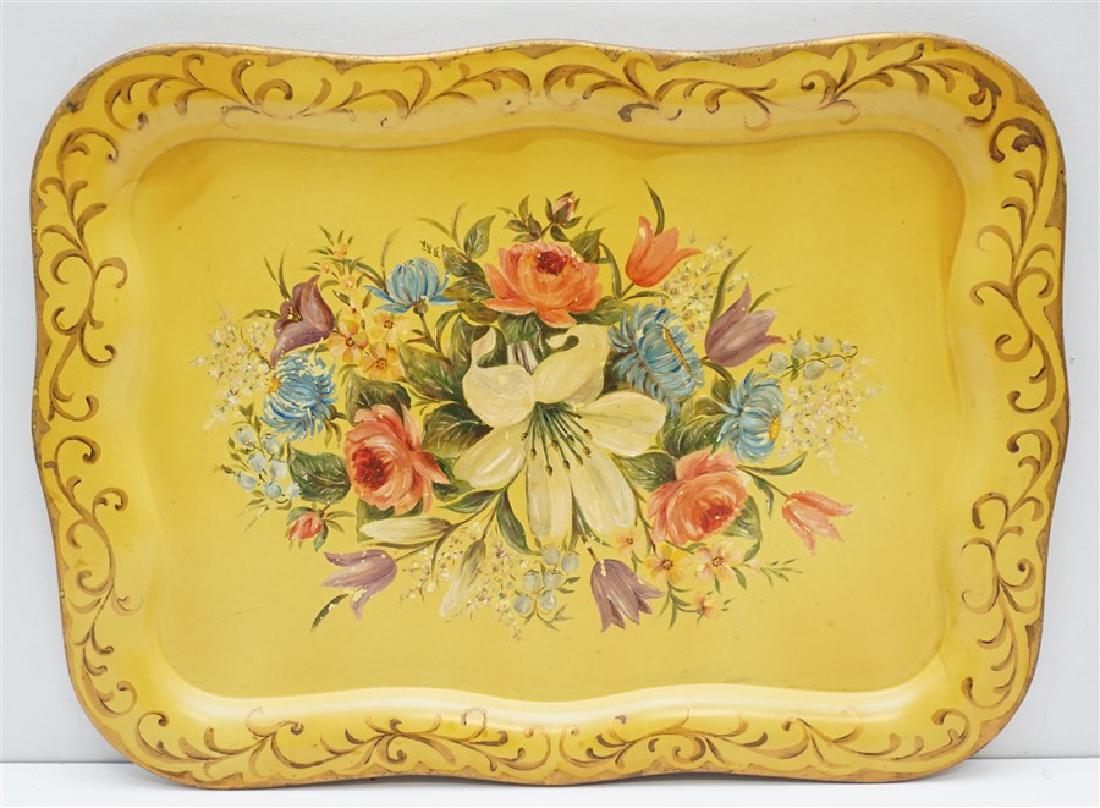 HAND PAINTED VINTAGE TOLE TRAY (1 of 6)