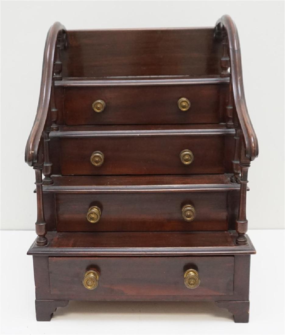 ENGLISH MINIATURE MAHOGANY CHEST (1 of 7)