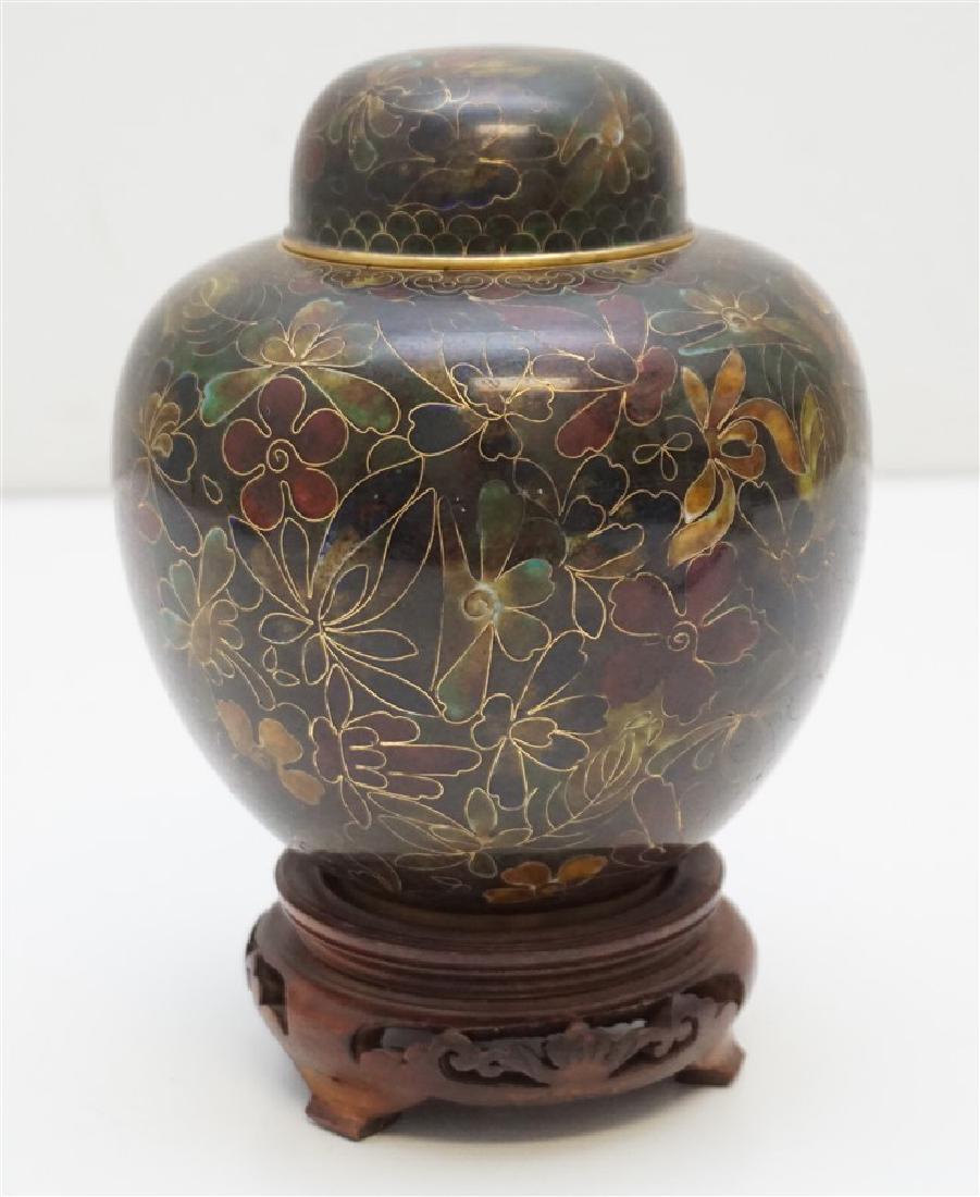 CHINESE CLOISONNE JAR ON STAND (1 of 10)