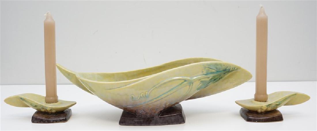 MID CENTURY ROSEVILLE WINCRAFT CONSOLE SET (1 of 8)