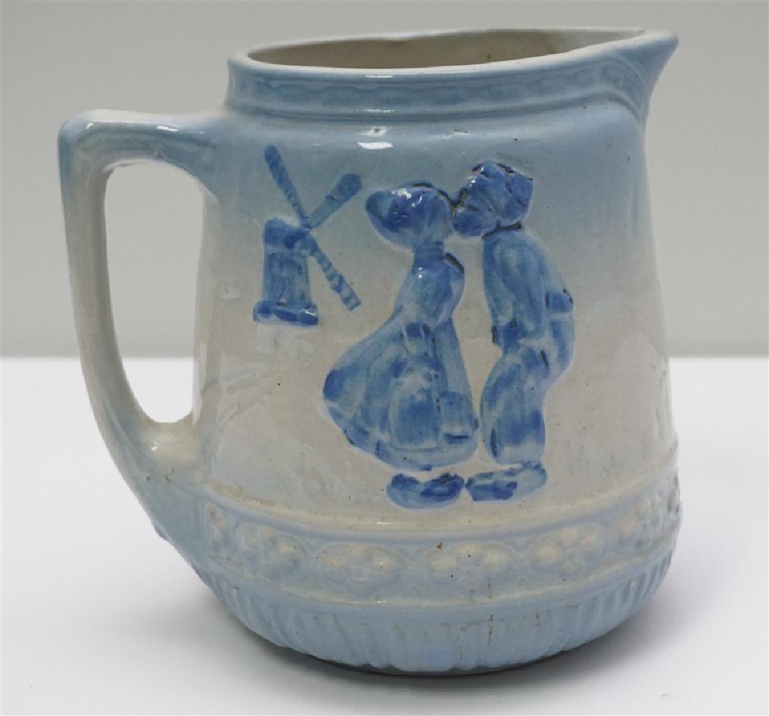 BLUE & WHITE STONEWARE PITCHER (1 of 7)