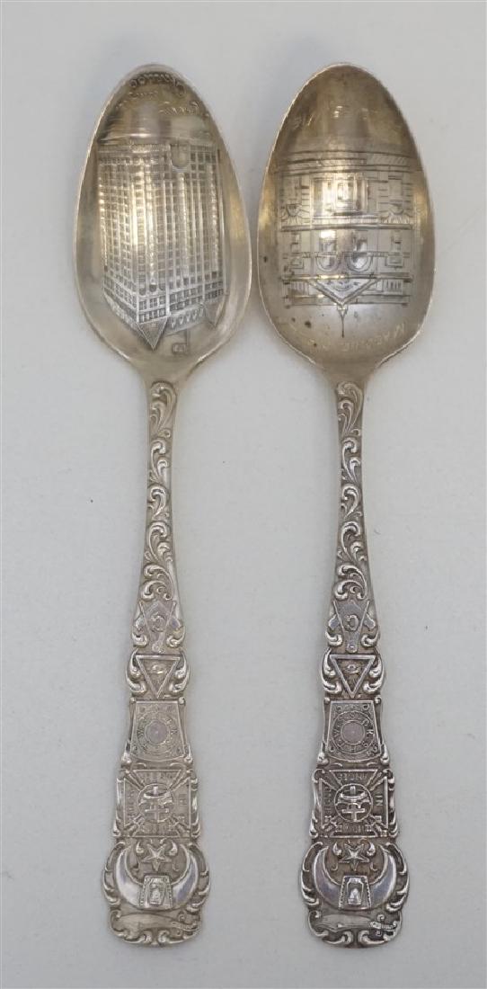 2 STERLING MASONIC TEMPLE SPOONS (1 of 6)