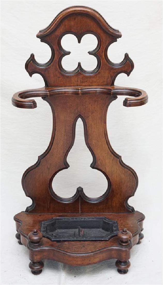 VICTORIAN WALNUT UMBRELLA STAND (1 of 6)