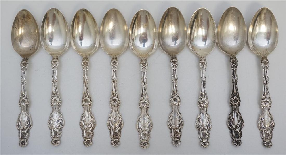 9 STERLING 1902 LILY TEASPOONS (1 of 5)