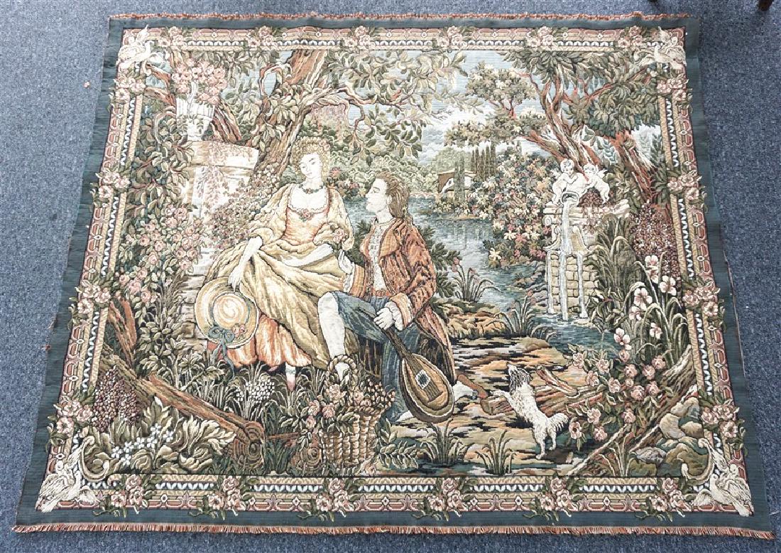 LARGE ROMANTIC FRENCH TAPESTRY (1 of 6)
