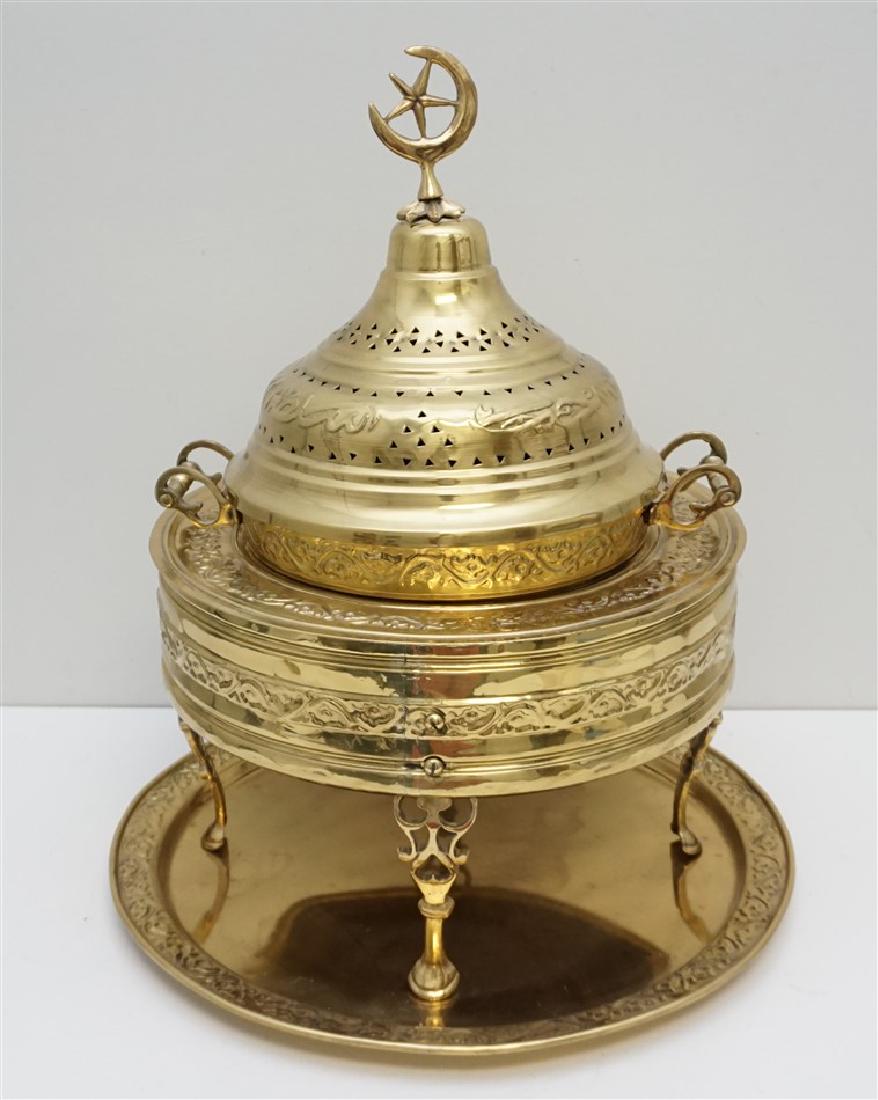 LARGE ORNATE OTTOMAN BRASS MANGAL (1 of 7)