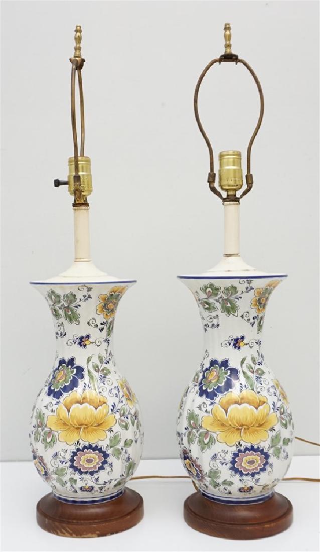 PAIR PORTUGUESE HAND PAINTED LAMPS (1 of 8)
