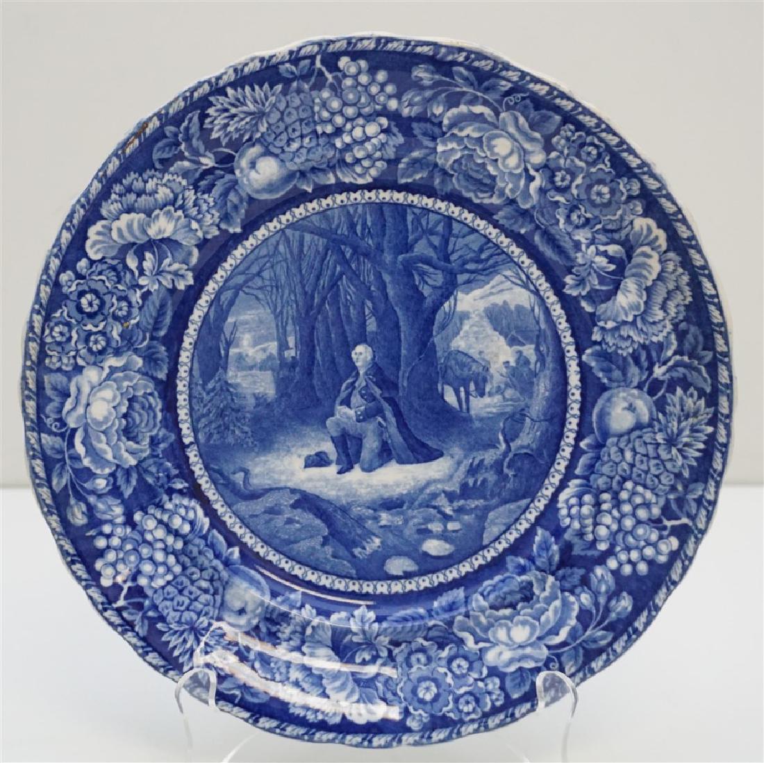 STAFFORDSHIRE FLOW BLUE WASHINGTON (1 of 8)