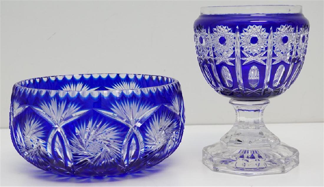 2 BOHEMIAN COBALT CUT TO CLEAR BOWL / COMPOTE (1 of 9)