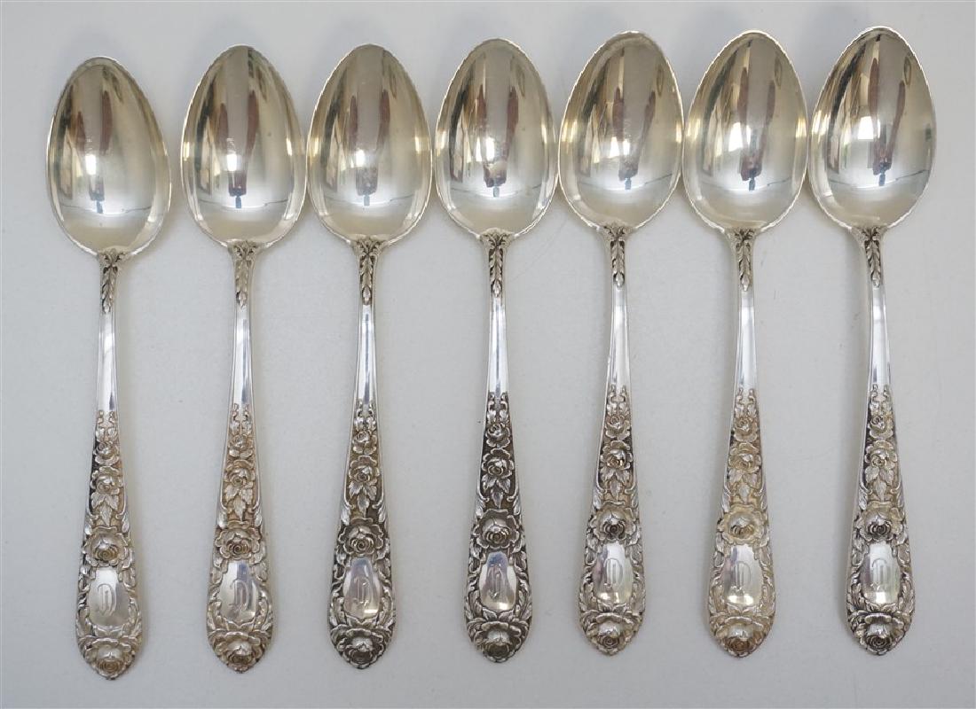 7 STERLING S. KIRK "ROSE" TEASPOONS (1 of 4)