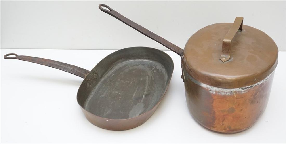 2 FRENCH ANTIQUE COPPER FISH PAN & POT (1 of 4)