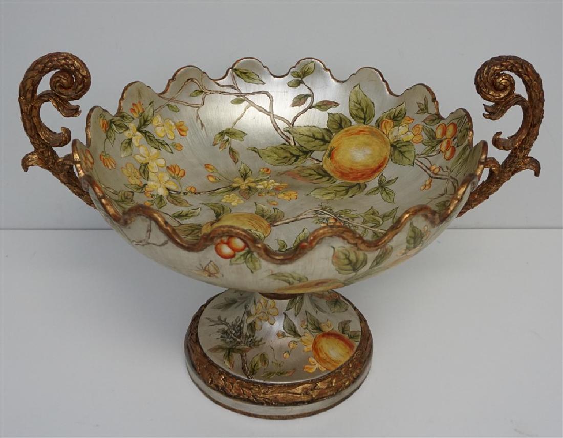 LARGE DECORATIVE HAND PAINTED COMPOTE (1 of 11)