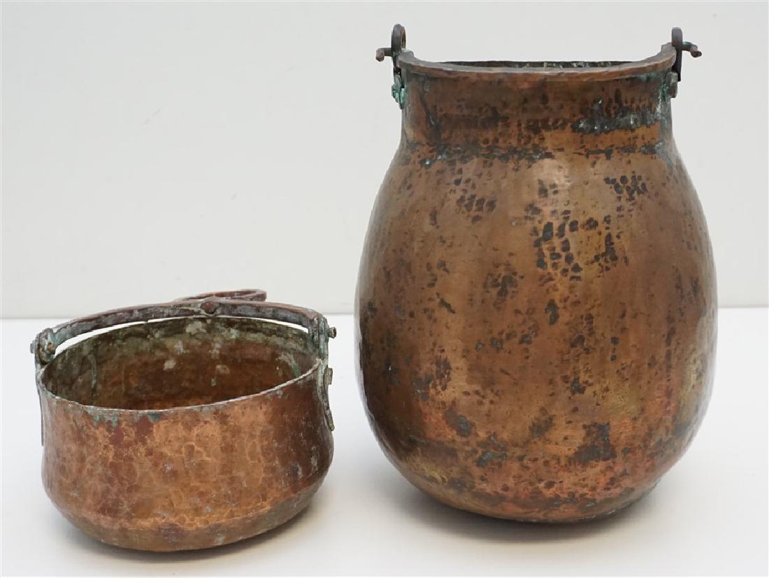 2 HAND HAMMERED COPPER POTS (1 of 7)
