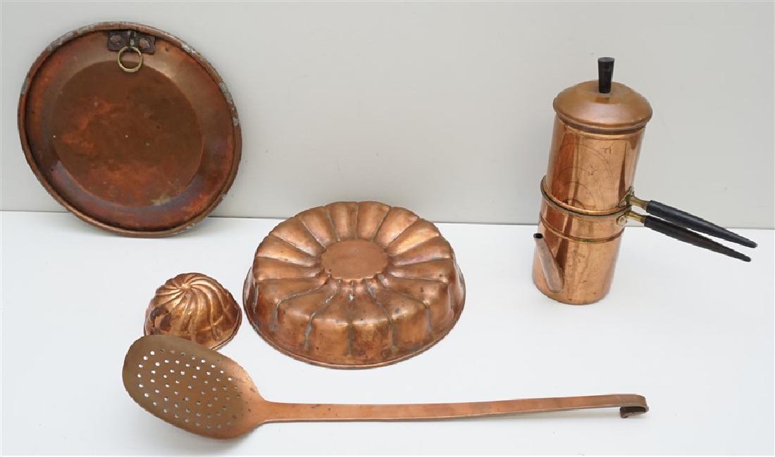 5 ANTIQUE COPPER MOLDS - COFFEE + (1 of 5)