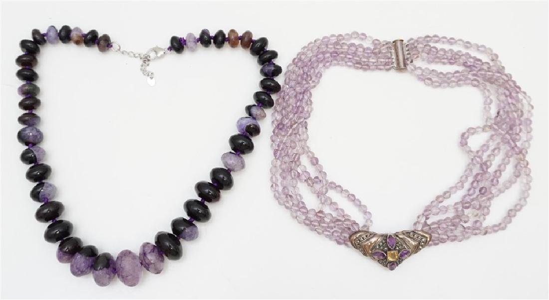 2 LARGE AMETHYST STATEMENT NECKLACES (1 of 8)