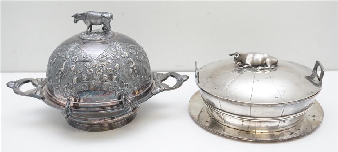 2 COW SILVER PLATE BUTTER SERVERS (1 of 8)