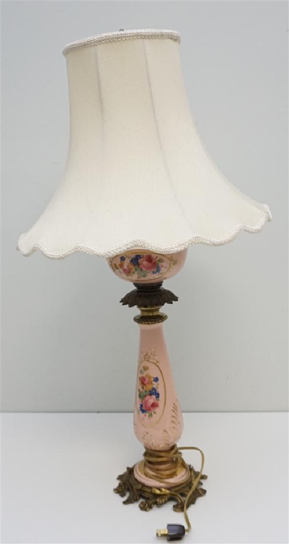 VINTAGE PINK PORCELAIN BANQUET / TABLE LAMP (1 of 7)