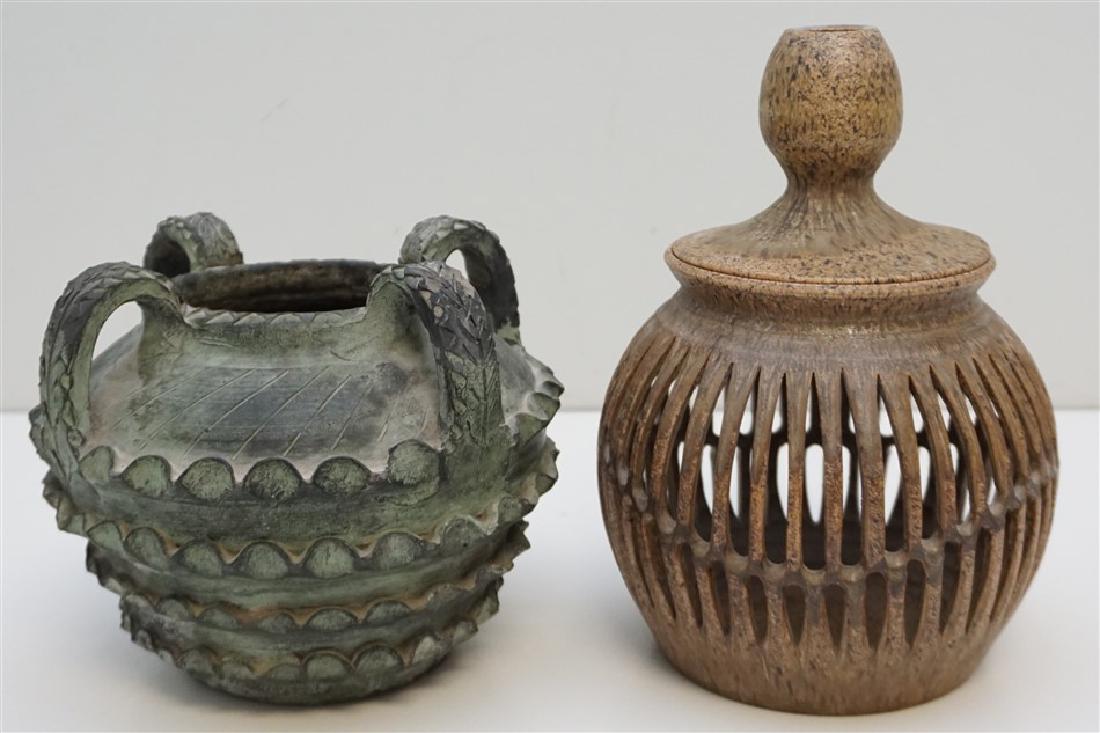 2 pc MID CENTURY POTTERY JARS (1 of 7)