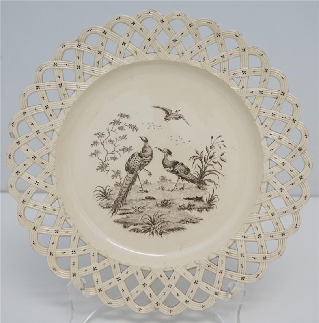 18th c. "LIVERPOOL BIRDS" CREAMWARE PLATE (1 of 5)