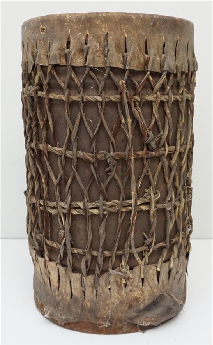 VINTAGE HIDE COVERED TRIBAL DRUM (1 of 9)