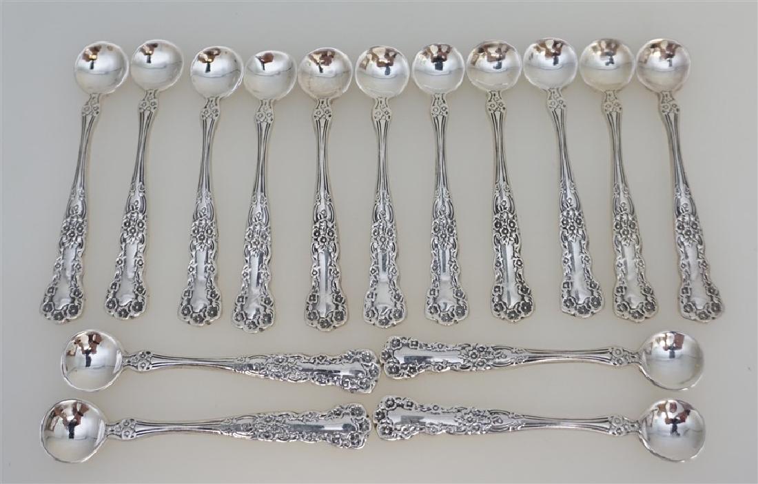 16 STERLING SILVER SALT SPOONS (1 of 5)