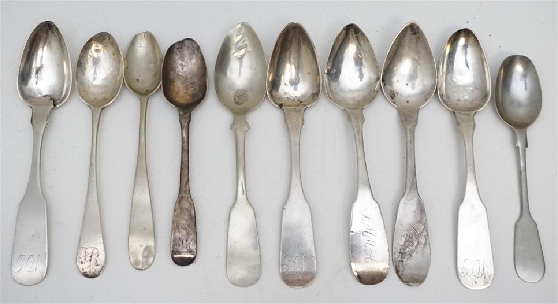 10 ANTIQUE COIN SILVER SPOONS (1 of 9)