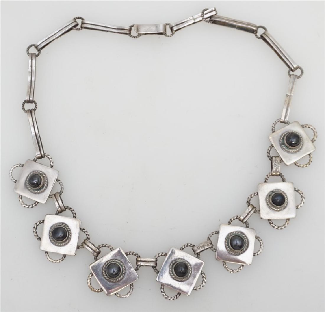ART DECO MEXICAN SILVER & ONYX NECKLACE (1 of 5)