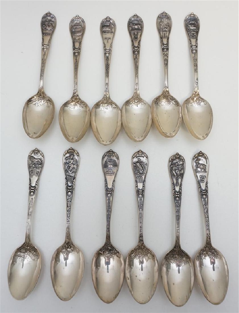 12 GORHAM SILVER COMPLETE ZODIAC SET (1 of 7)