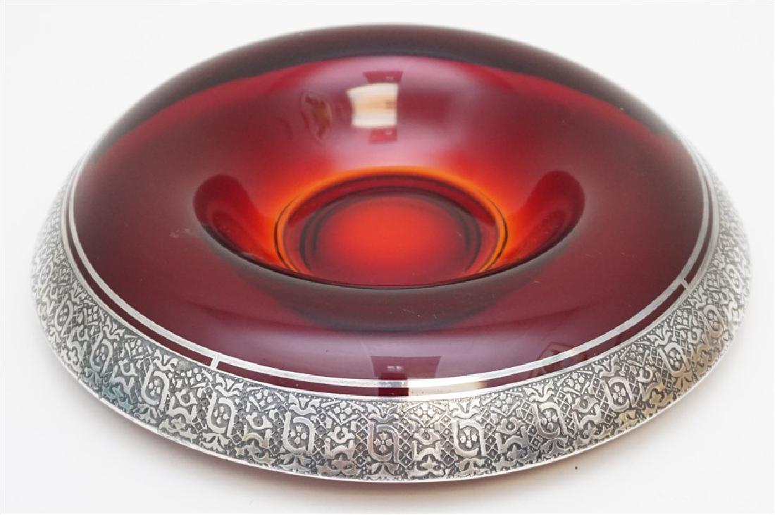 ART DECO SILVER OVERLAY RUBY AMBERINA (1 of 5)