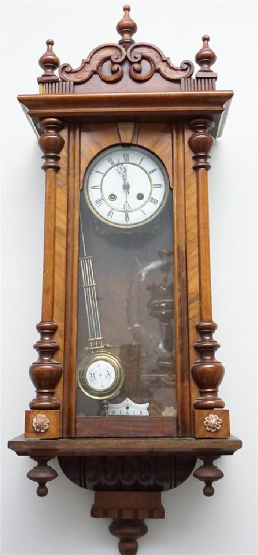 GERMAN WALNUT REGULATOR CLOCK (1 of 5)